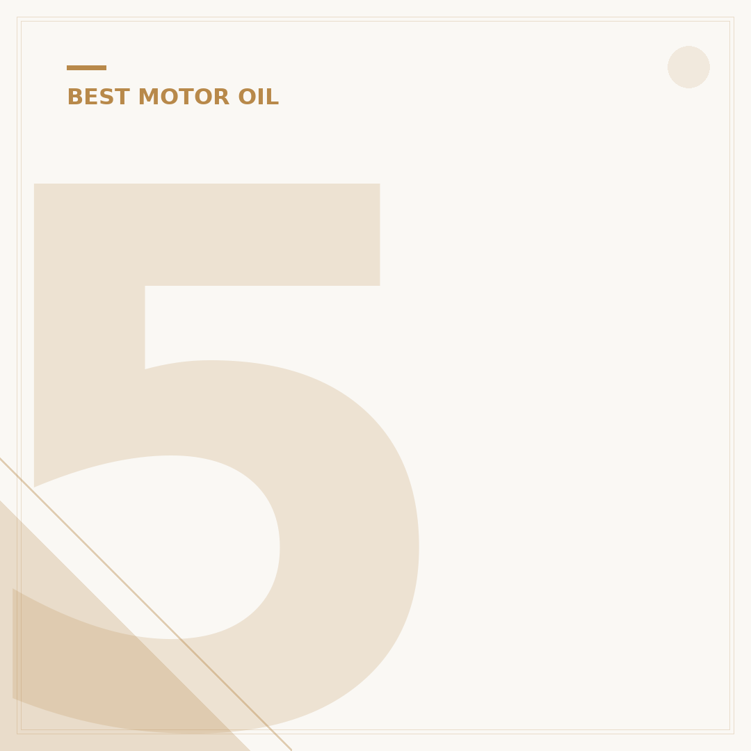 5W-30 Synthetic Oil: Your Engine's 5 Key Benefits Explained