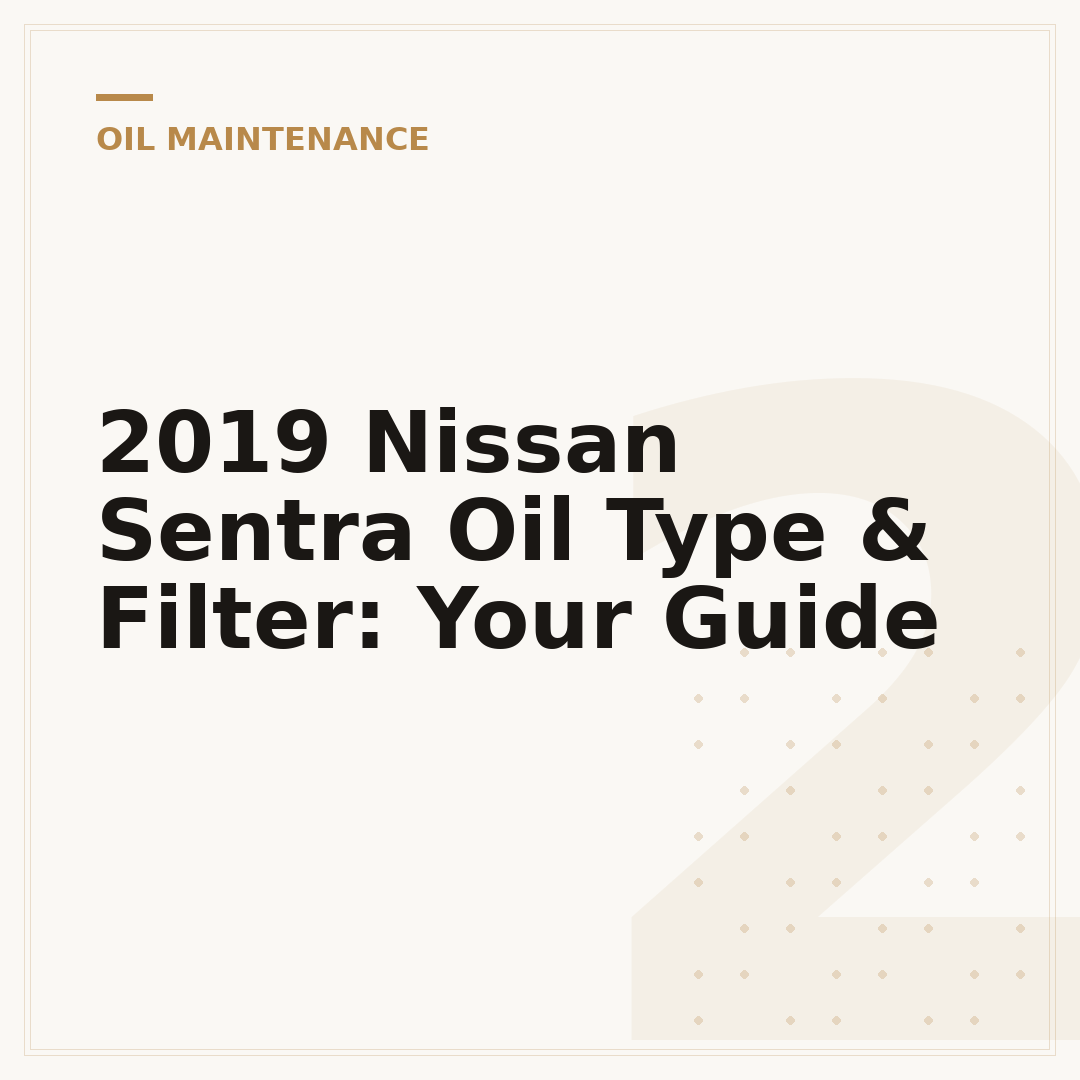 2019 Nissan Sentra Oil Type & Filter: Your Guide