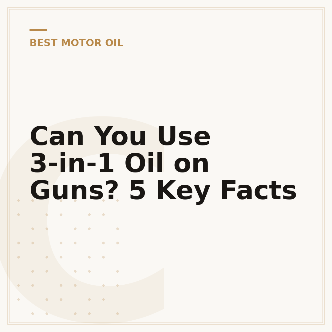 Can You Use 3-in-1 Oil on Guns? 5 Key Facts
