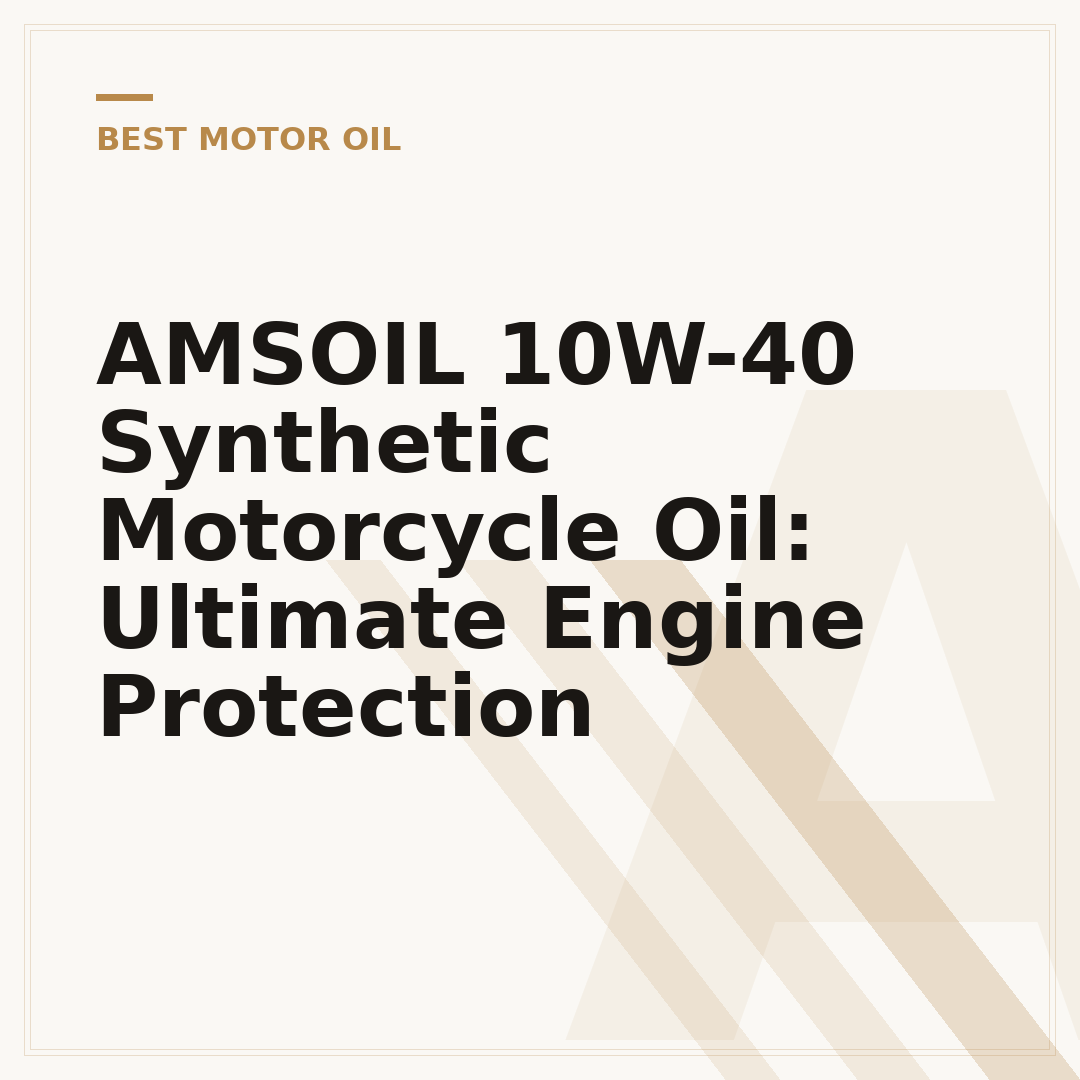 AMSOIL 10W-40 Synthetic Motorcycle Oil: Ultimate Engine Protection