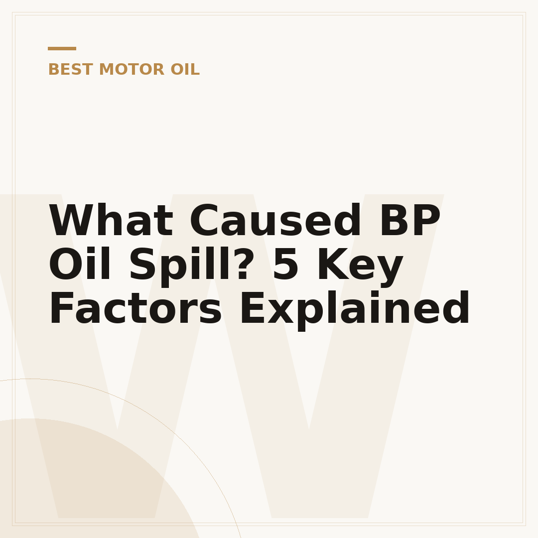 What Caused BP Oil Spill? 5 Key Factors Explained