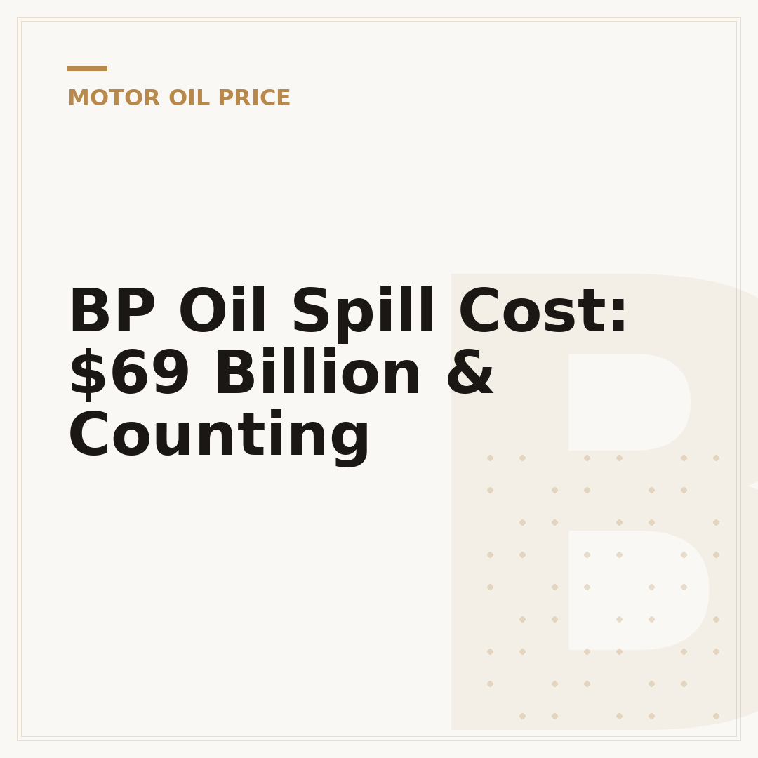 BP Oil Spill Cost: $69 Billion & Counting