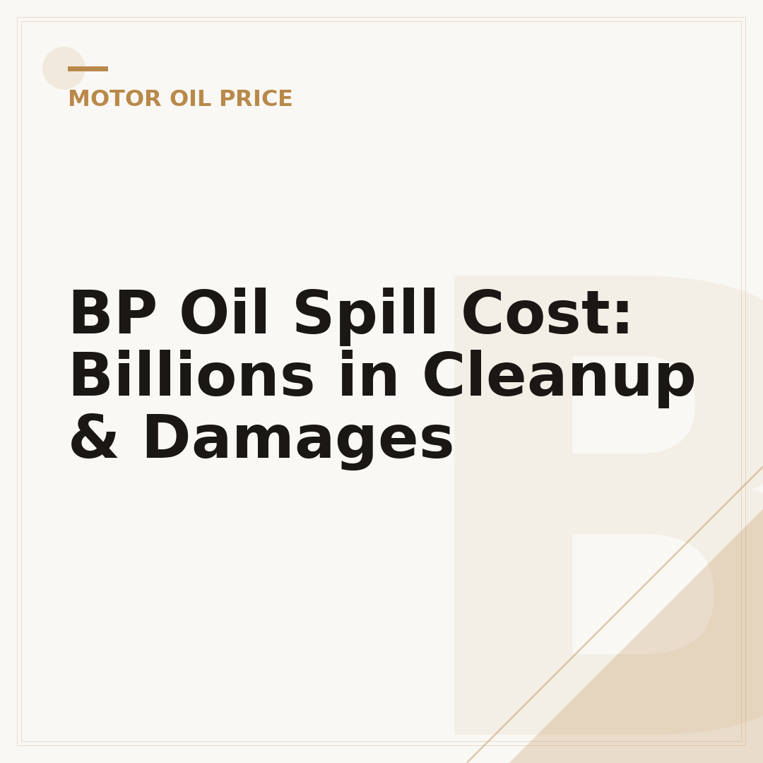 BP Oil Spill Cost: Billions in Cleanup & Damages