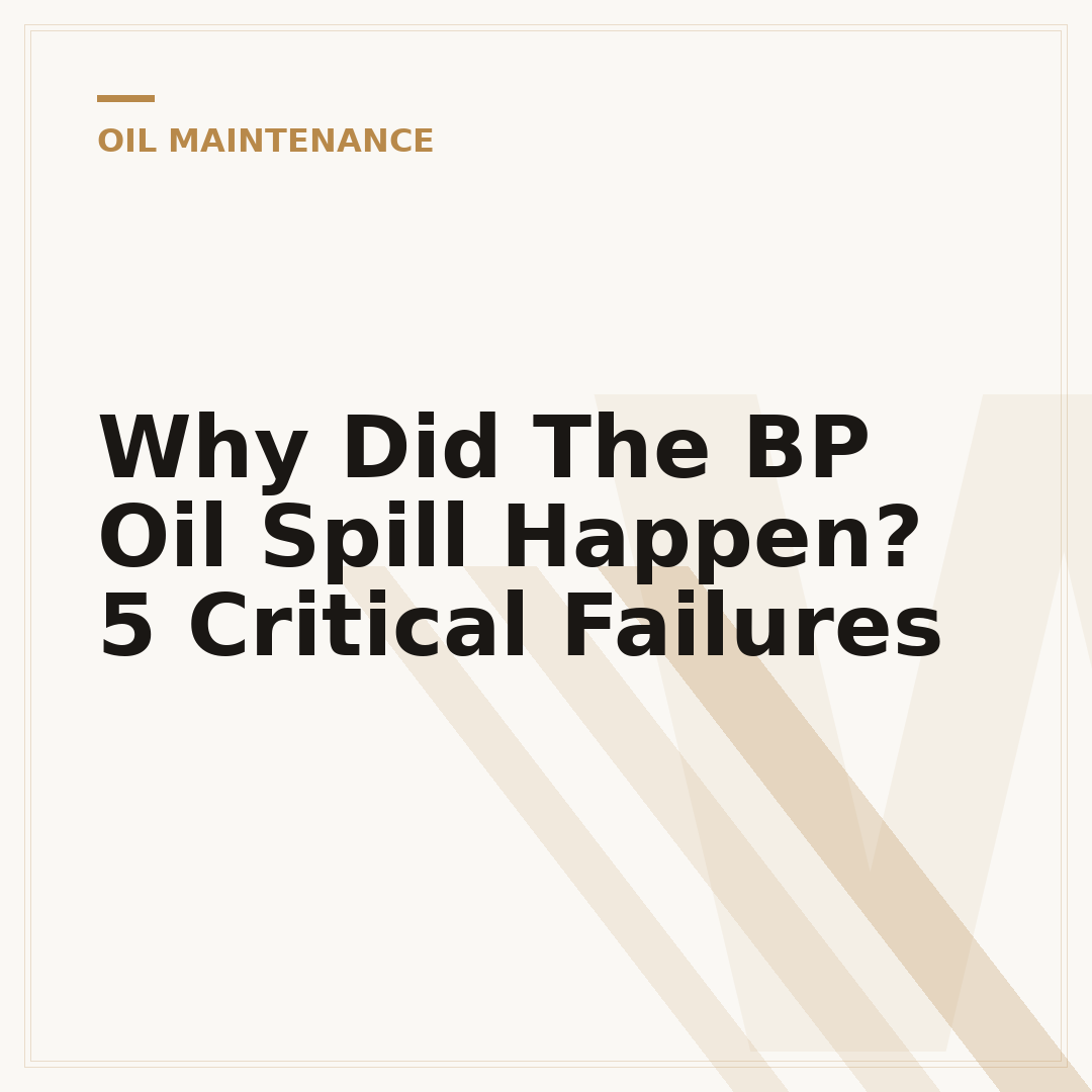Why Did The BP Oil Spill Happen? 5 Critical Failures