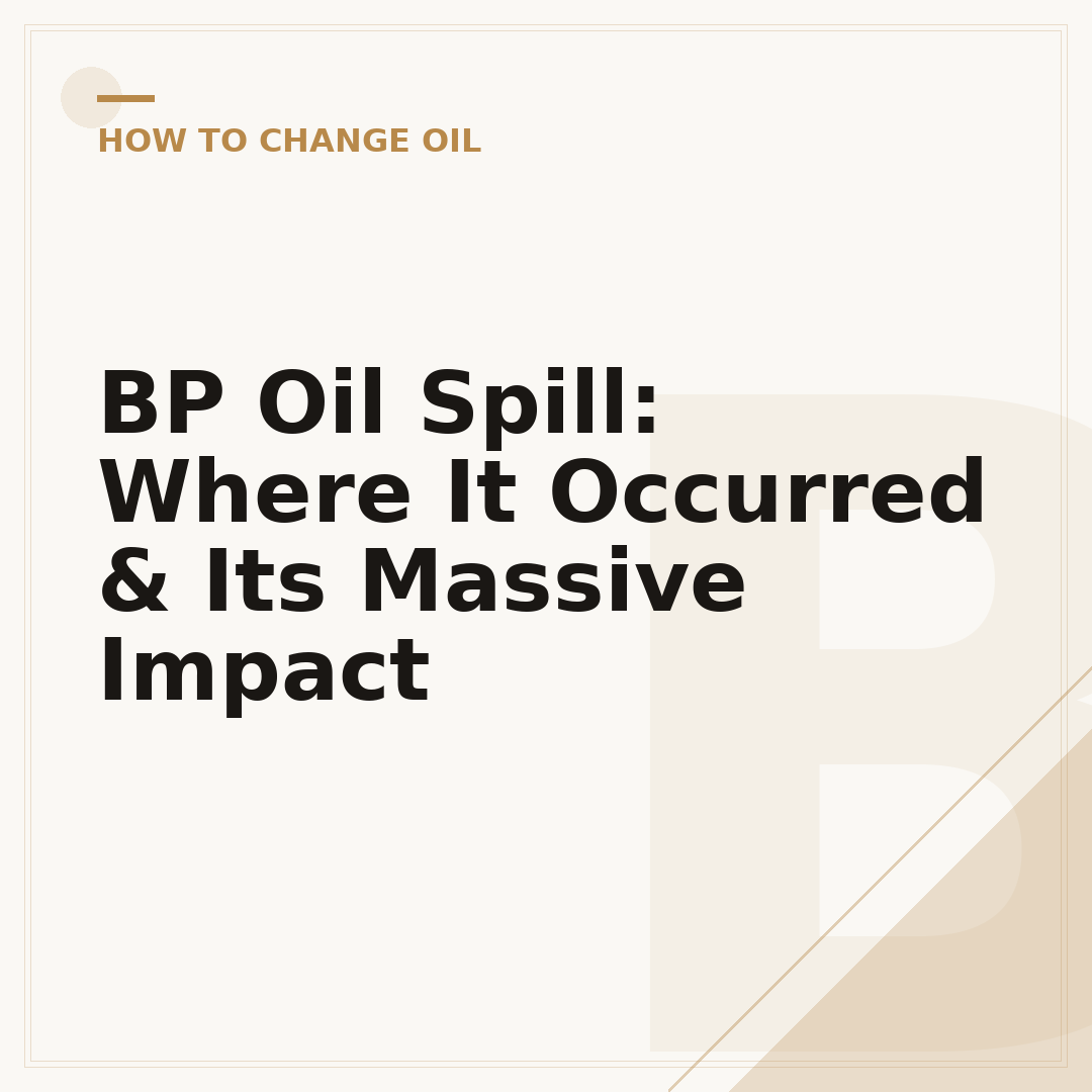 BP Oil Spill: Where It Occurred & Its Massive Impact