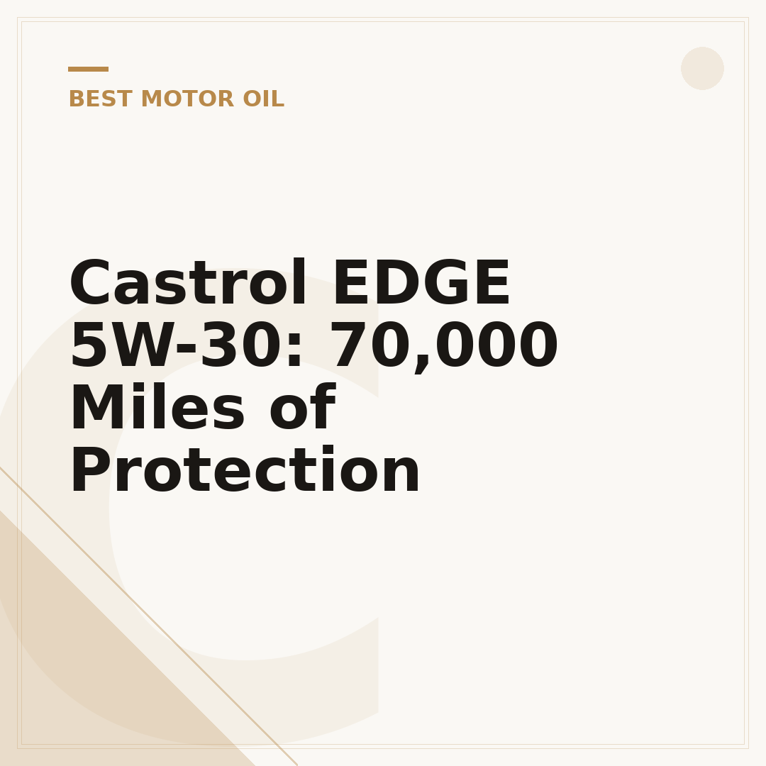 Castrol EDGE 5W-30: 70,000 Miles of Protection