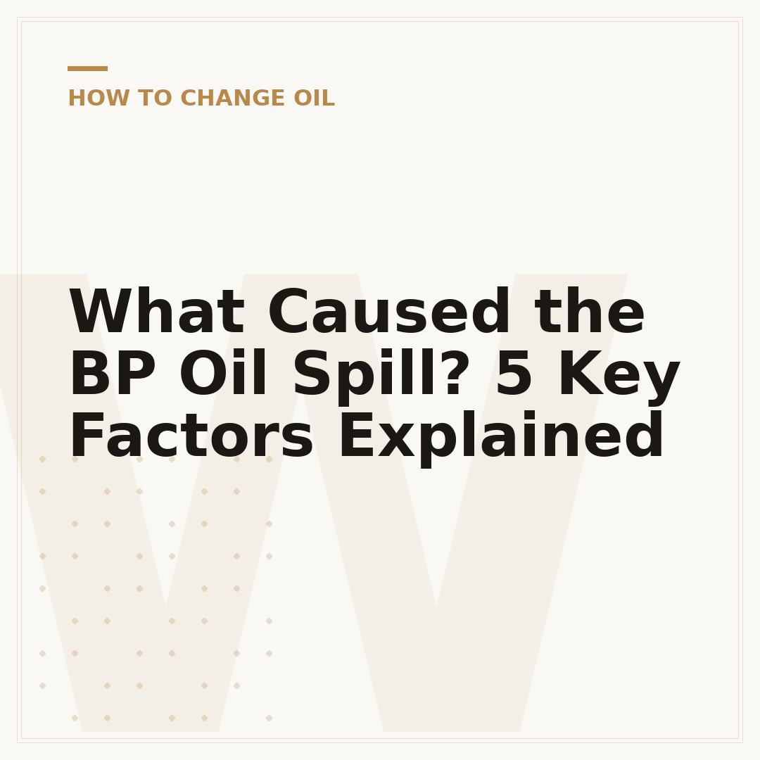 What Caused the BP Oil Spill? 5 Key Factors Explained