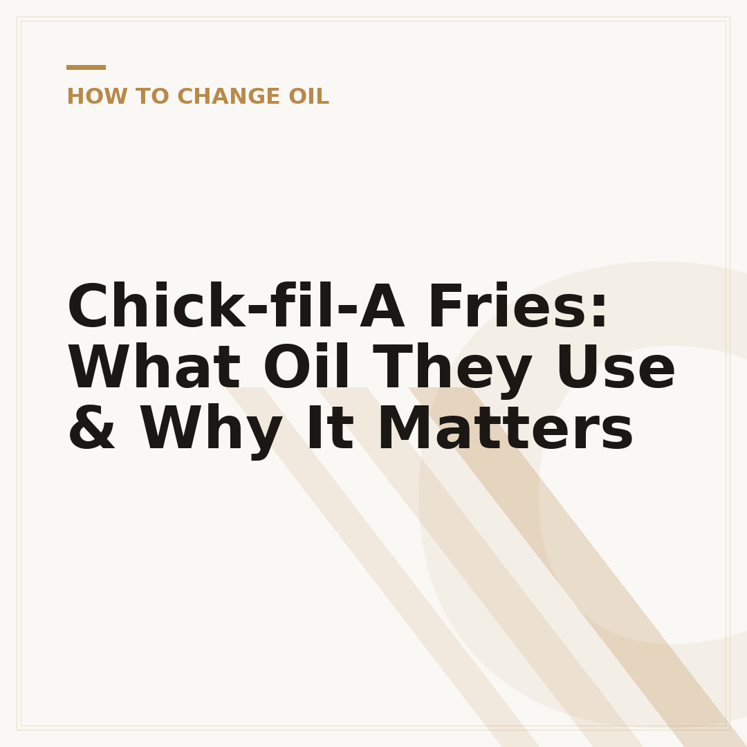 Chick-fil-A Fries: What Oil They Use & Why It Matters