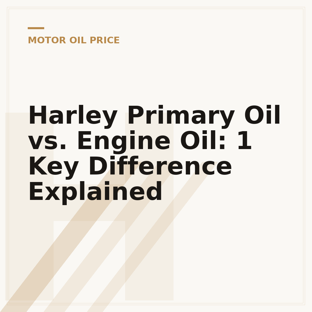 Harley Primary Oil vs. Engine Oil: 1 Key Difference Explained