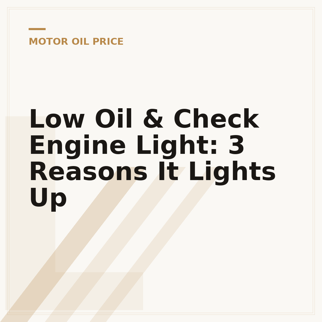 Low Oil & Check Engine Light: 3 Reasons It Lights Up