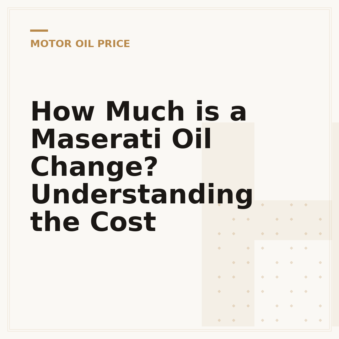 How Much is a Maserati Oil Change? Understanding the Cost