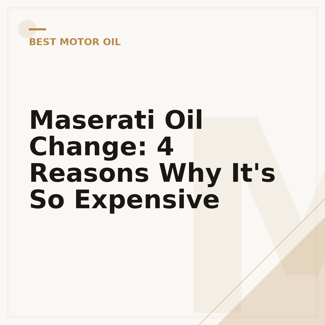 Maserati Oil Change: 4 Reasons Why It's So Expensive