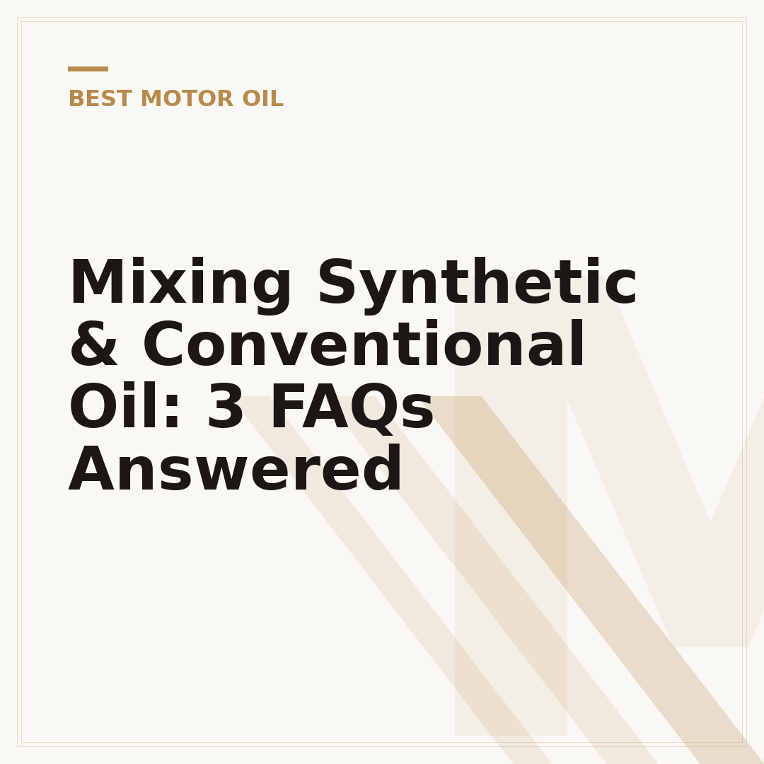 Mixing Synthetic & Conventional Oil: 3 FAQs Answered