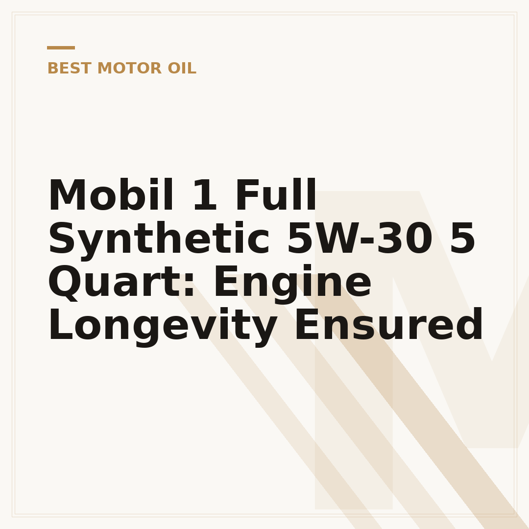 Mobil 1 Full Synthetic 5W-30 5 Quart: Engine Longevity Ensured