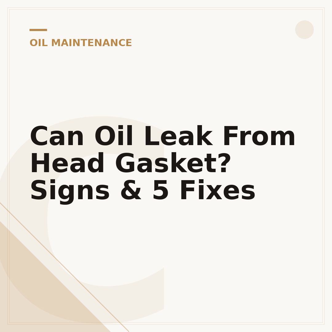 Can Oil Leak From Head Gasket? Signs & 5 Fixes