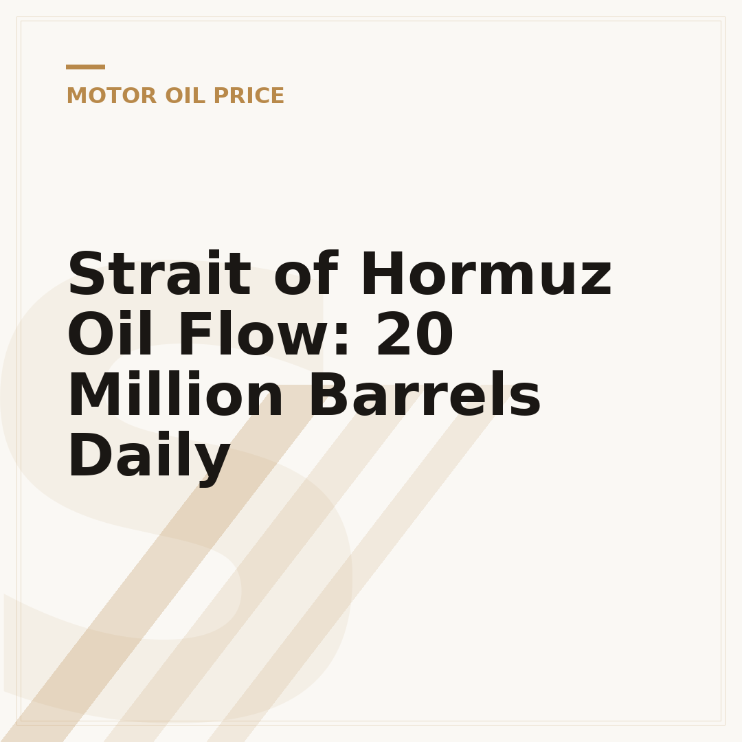 Strait of Hormuz Oil Flow: 20 Million Barrels Daily
