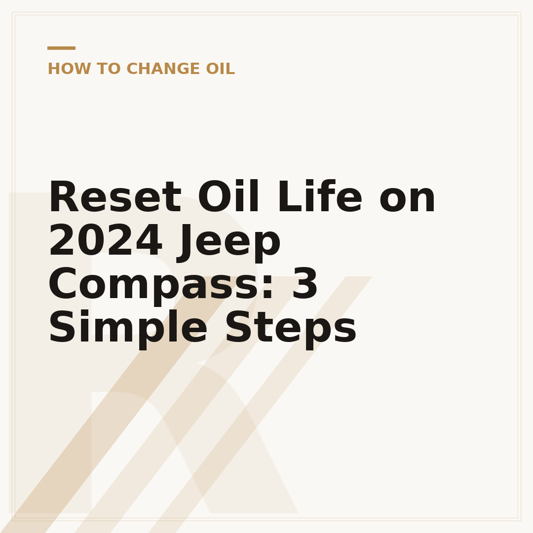 Reset Oil Life on 2024 Jeep Compass: 3 Simple Steps