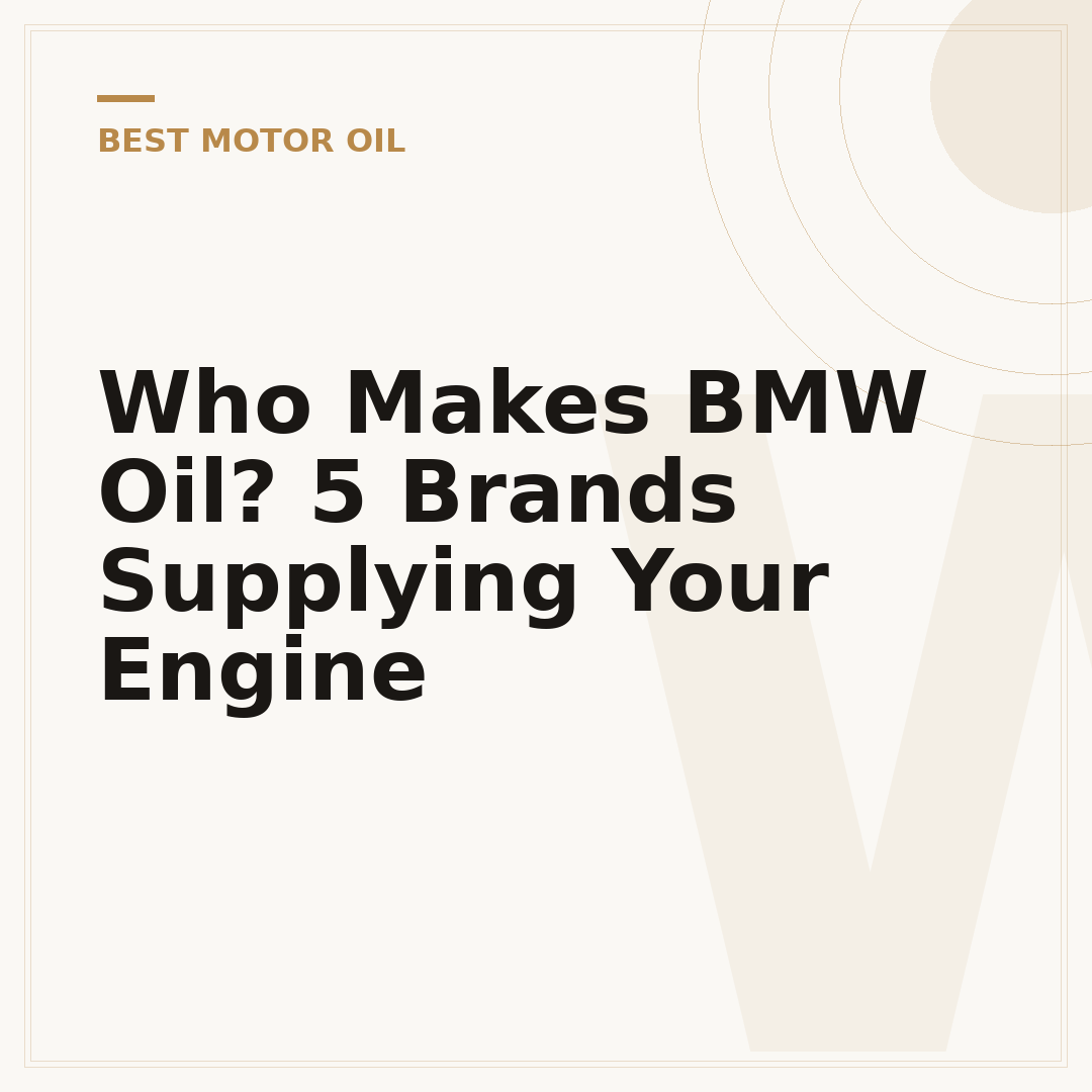 Who Makes BMW Oil? 5 Brands Supplying Your Engine