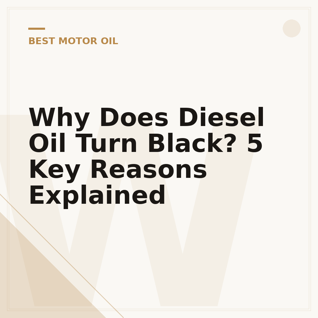 Why Does Diesel Oil Turn Black? 5 Key Reasons Explained